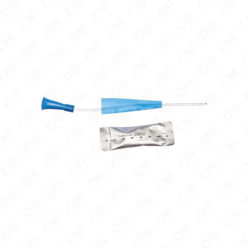 Hydrophilic Nelaton Female Catheter With Water Sachet 18cm Light Blue 8FR Sterile