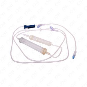 Transfusion Pump Set with Flexible Chamber 2 x Needleless Access Sites and a Non-Return Valve 265cm