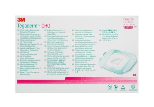 3M Tegaderm CHG Chlorhexidine Gluconate I.V. Securement Dressing Rectangle 10 cm x 12 cm