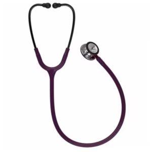 3M Littmann Classic III Stethoscope With Mirror Finish Chestpiece; Plum Tube; Pink Stem And Smoke Headset