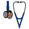 3M Littmann Cardiology IV Stethoscope With High Polish Rainbow Chestpiece; Navy Tube; Black Stem And Headset