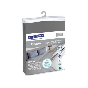 Protect-A-Bed Fusion Waterproof Pillowcase Single Standard 48x73cm Charcoal-46050