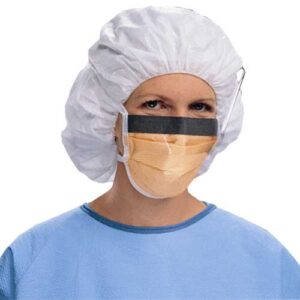 Halyard Level 3 Fog Free Surgical Face Mask, Visor Pleated, Orange