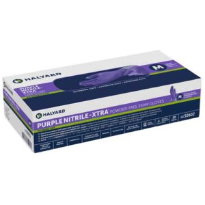 Purple Nitrile-XTRA Exam Gloves Long Cuffs Medium