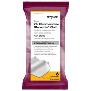 Sage 2% CHG Antibacterial Cloths 19cm x 19cm