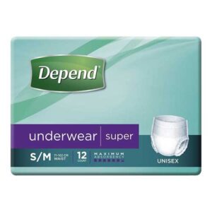 Depend Underwear Super Unisex 71-102cm S/M 1450ml White