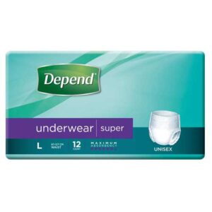 Depend Underwear Super Unisex 97-127cm Large 1450ml White