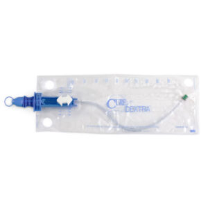 Cure Dextra Catheter Closed System Pre Lubricated Single Straight Tip Green Unisex 14FR