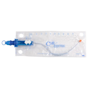Cure Dextra Catheter Closed System Pre Lubricated Single Straight Tip Orange Unisex 16FR