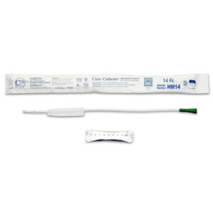 Cure Catheter Hydrophilic Straight Tip Green Male 14FR 40cm