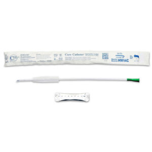 Cure Catheter Hydrophilic Coude Tip Green Male 14FR 40cm