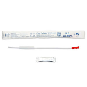 Cure Catheter Hydrophilic Straight Tip Orange Male 16FR 40cm