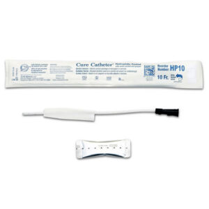 Cure Catheter Hydrophilic Straight Tip Black Pediatric 10FR 25cm
