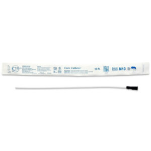 Cure Catheter Uncoated Straight Tip Black Male 10FR 40cm