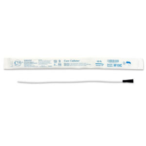 Cure Catheter Uncoated Coude Tip Black Male 10FR 40cm