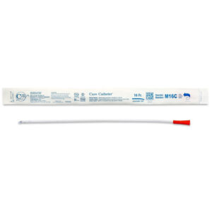 Cure Catheter Uncoated Coude Tip Orange Male 16FR 40cm