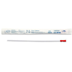 Cure Catheter Uncoated Coude Tip Red Male 18FR 40cm
