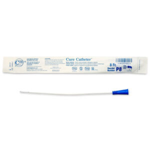 Cure Catheter Nelaton Uncoated Straight Tip Blue Pediatric 8FR 25cm