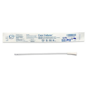 Cure Catheter Nelaton Uncoated Straight Tip White Pediatric 12FR 25cm