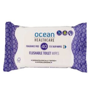 Ocean Flushable Toilet Wipes 13x16cm