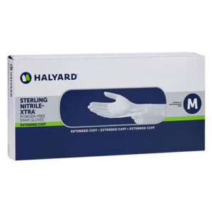 Halyard Sterling Nitrile-Xtra Powder Free Medium Examination Gloves Box of 100