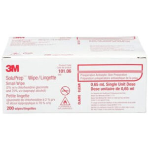 3M Soluprep Antiseptic Wipe Small 2%chg 70%ipa Clear Solution Pack 200