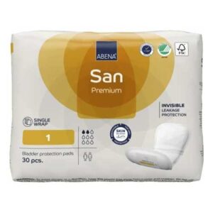 Abena San Premium 1 Single Wrap Bladder Protection Pads With Release Tape Yellow 200ml