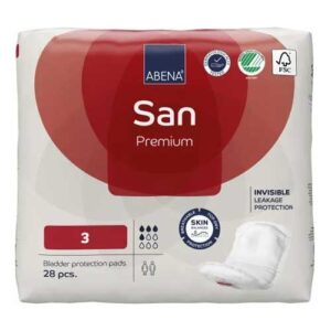 Abena San Premium 3 Single Wrap Bladder Protection Pads With Release Tape Red 500ml