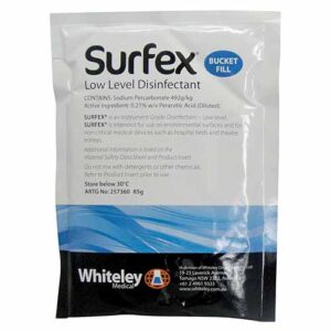 Whiteley Surfex Powder Low Level Disinfectant Bucket Fill Sachets 85g