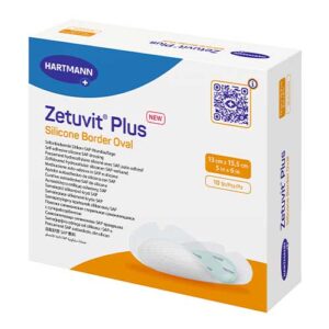 Zetuvit Plus Silicone Border Oval Dressing 13x15.5cm