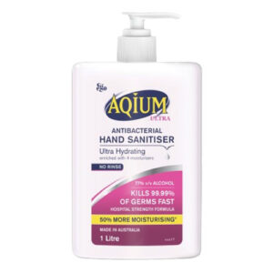 Aqium Antibacterial Ultra Hand Sanitiser 1 Litre Pump Pack