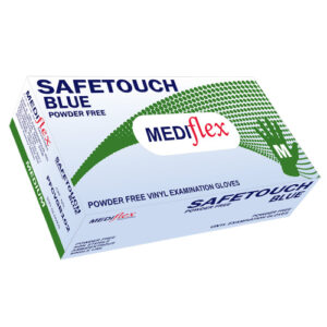 Safetouch Blue Powder Free Vinyl Medium Examination Gloves