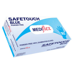 Safetouch Blue Powder Free Vinyl X-Large Examination Gloves