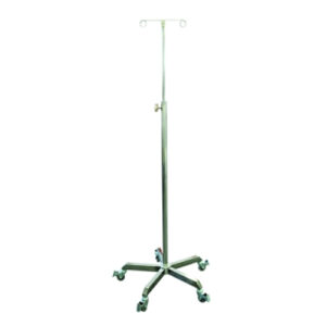 IV Stainless Steel Stand Adjustable Height With 2 Prongs