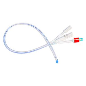 3-Way Foley Catheter Standard Tip 43cm With 30mL Balloon 18FR Red Sterile