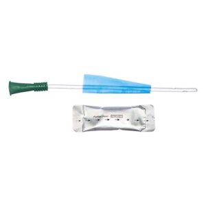 Hydrophilic Nelaton Female Catheter With Water Sachet 18cm Green 14FR Sterile