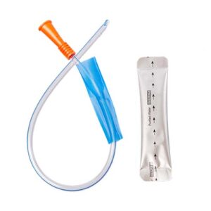 Hydrophilic Coated Nelaton Catheter with Water Sachet Coude Tip 40cm Male 16FR Orange Sterile