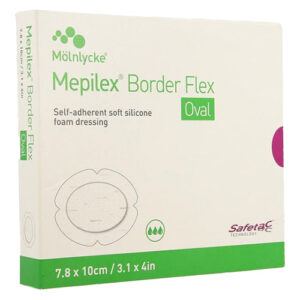 Molnlycke Mepilex Border Flex Oval Foam Dressing 7.8x10cm