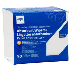 Medline Absorbent Wipers+ Dry Wipes Single Use 30x33cm