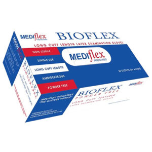 Bioflex Powder Free Long Cuff Latex Gloves Small
