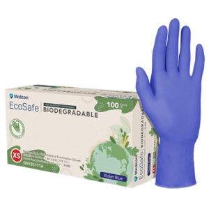 EcoSafe Biodegradable Nitrile Gloves Powder-Free X-Small Violet Blue