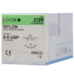 LOOK Suture Nylon 5-0 19mm 45cm Box/12