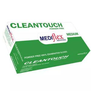 Cleantouch Powder Free Clear Vinyl Examination Medium Gloves