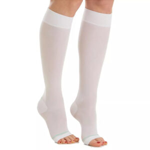 Ted Anti-Embolism Knee Length Stocking White Large Long Open Toe