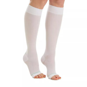 Ted Anti-Embolism Knee Length Stocking White Extra Large Long Open Toe