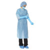 Medline Polyethylene Thumbs Up Isolation Gowns Blue